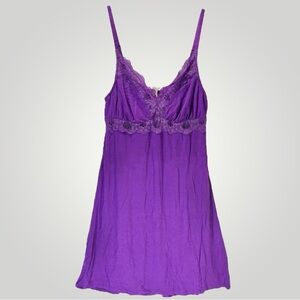 Fleur’t Purple Chemise Nightie Adjustable Straps NWT Sz M/L